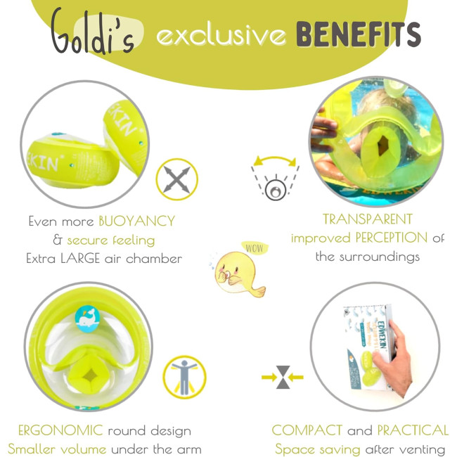 EDWEKIN надувний дитячий поплавок для басейну, золотистий (5154)