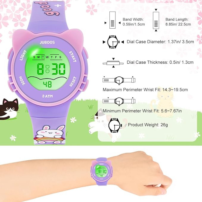 Дитячій цифровий годинник Juboos MR-2206, фіолетовий (4122)