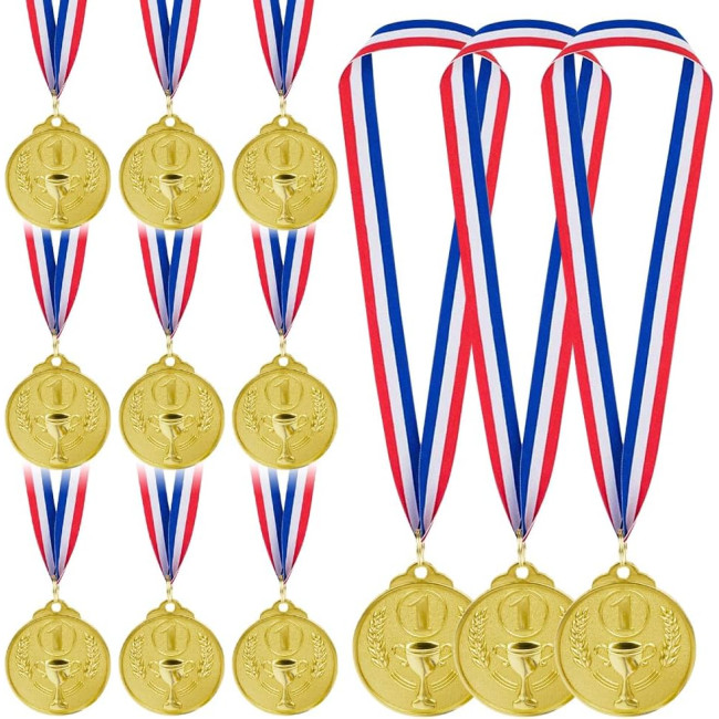 Набір з 12 медалей EBKCQ BTGS2308141, золота медаль для дітей (2192)