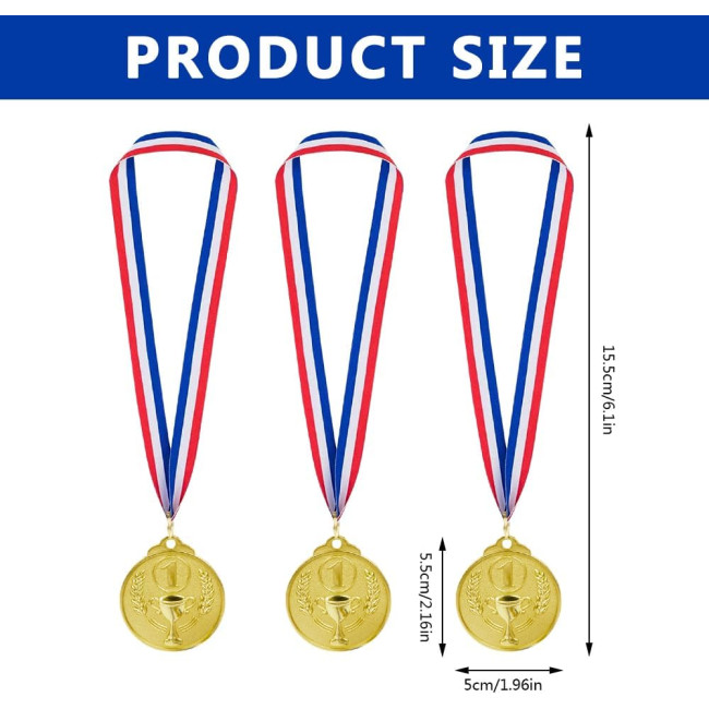 Набір з 12 медалей EBKCQ BTGS2308141, золота медаль для дітей (2192)