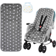 Підкладки для дитячої коляски AOGOE, 100% бавовняна підкладка, дихаюча ідходить для більшості колясок, сіра (0142)