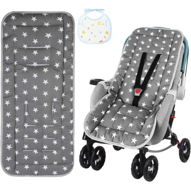 Підкладки для дитячої коляски AOGOE, 100% бавовняна підкладка, дихаюча ідходить для більшості колясок, сіра (0142)
