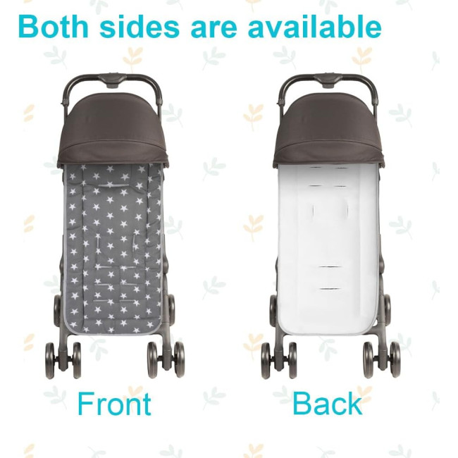 Підкладки для дитячої коляски AOGOE, 100% бавовняна підкладка, дихаюча ідходить для більшості колясок, сіра (0142)