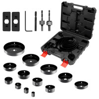 Набір коронок CCLIFE Ø19 мм - Ø152 мм, 19-предметний набір коронок, глибина різання 25 мм для дерева, чорний (0081)