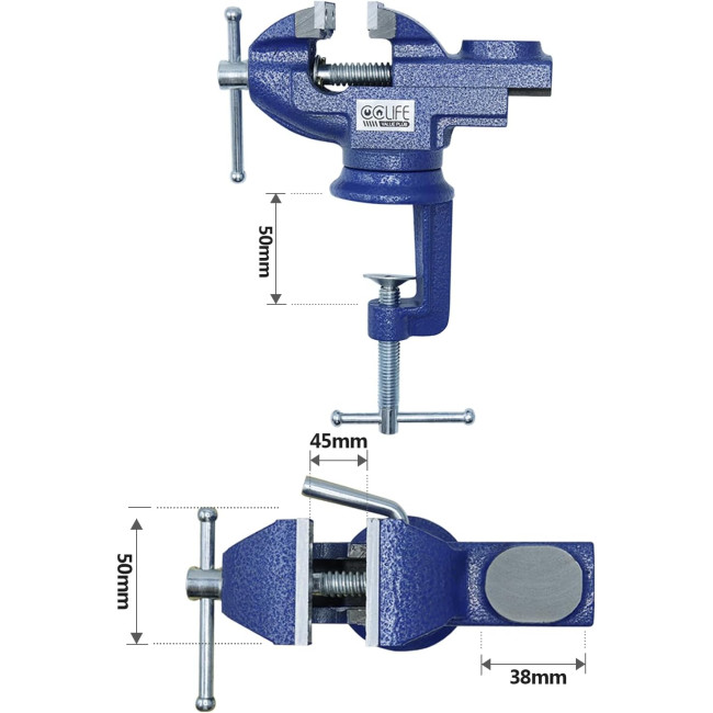 Паралельні сталеві лещата CCLIFE із захисними рукавами, верстачні лещата 50/70 мм (0083)