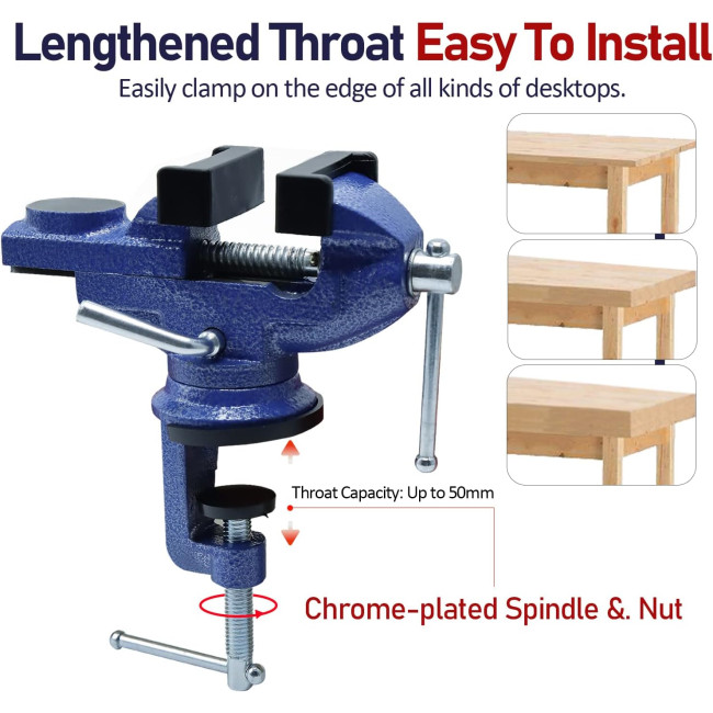 Паралельні сталеві лещата CCLIFE із захисними рукавами, верстачні лещата 50/70 мм (0083)