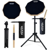 Пед для гри на барабанах GLEAM DPS-01 із залізною стійкою для барабанів, 12-дюймовий комплект безшумних педів, чорний (2108)