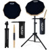 Пед для гри на барабанах GLEAM DPS-01 із залізною стійкою для барабанів, 12-дюймовий комплект безшумних педів, чорний (2108) № 