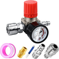 Preciva Регулятор давления 1/4 дюйма, до 175 PSI для воздушных компрессоров, черный (5102)