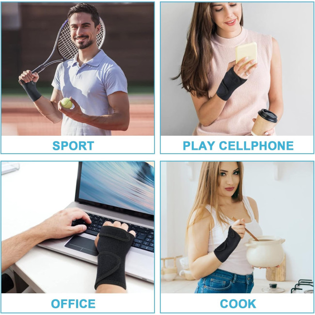 Фіксатор зап'ястя ACWOO, дихаючий та регульований бандаж, чорний (2009)