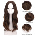 Довгі коричневі світлі перуки FESHFEN для жінок, 22 дюйми, синтетичний хвилястий перука з проділом посередині для щоденної вечірки (0104) № 1