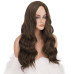 Довгі середньо-коричневі перуки FESHFEN для жінок, 22-дюймовий синтетичний хвилястий (0103) № 4