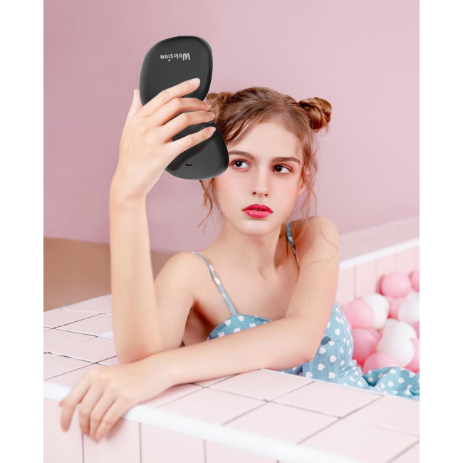Дзеркало для макіяжу WOBSION BM-2320B-2 з підсвічуванням та збільшенням, складне дзеркало для сумки, подарунок, ‎чорне (0044)