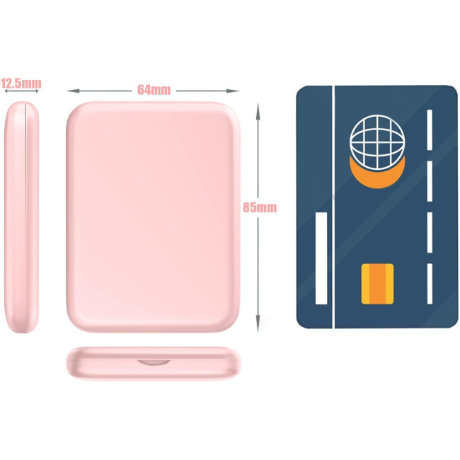 Дзеркало для макіяжу WOBSION MR-L2307 з підсвічуванням, з 1/3-кратним збільшенням, з регульованою яскравістю для кишені, рожевий (0050)