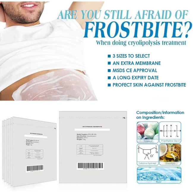 Кріогенні компреси Lazzybeauty медичного класу для кріоліполізних пристроїв, 27 x 30 см, 70 г (2159)