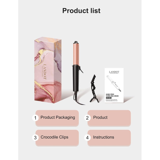 LANDOT Міні-плойка для волосся SM-C660, напруга 100-240 В, чорна (5060)