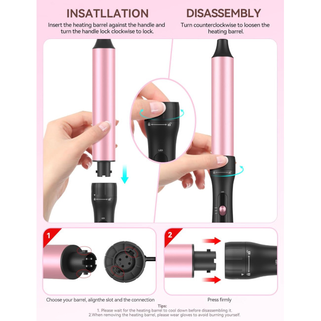 LANDOT Щипці для завивки волосся HC528-32, 32 мм, рожеве золото (5059)