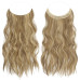Невидиме дротяне нарощування волосся FESHFEN з прозорою ниткою, довгий 40 см хвилястий, світло-коричневий та блонд (0093) № 1
