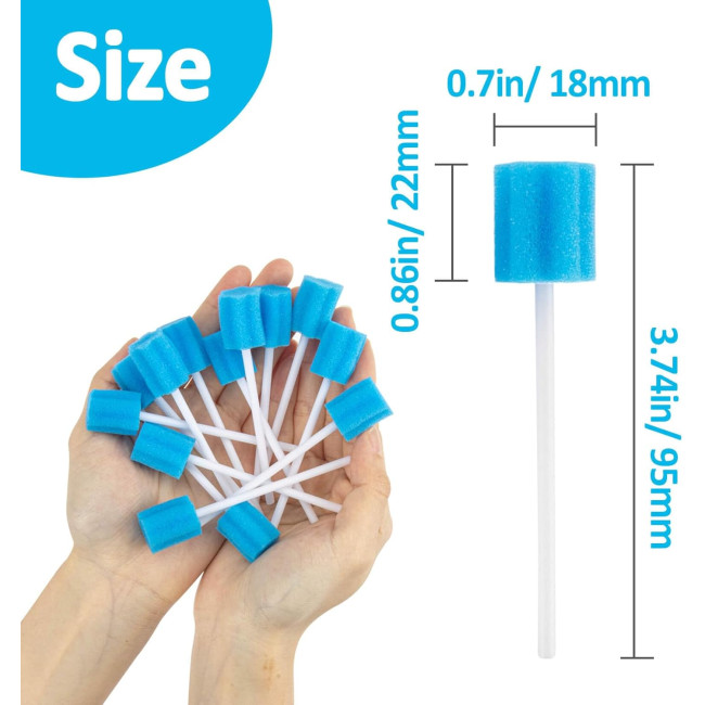 Одноразові губки MAQIHAN для чищення ротової порожнини, 100шт., сині (2129)