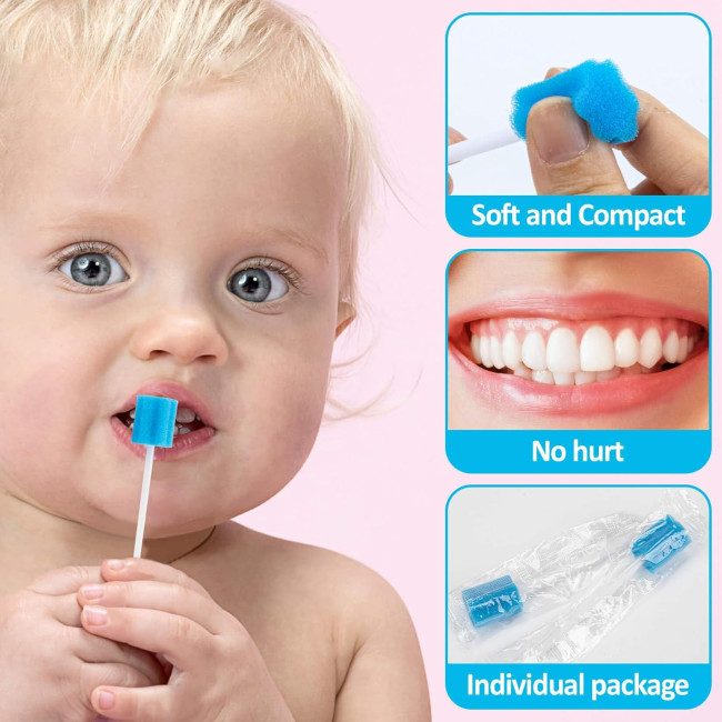 Одноразові губки MAQIHAN для чищення ротової порожнини, 100шт., сині (2129)