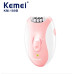 Портативный электрический эпилятор Kemei KM-189B USB-аккумуляторная женская бритва для ног и бикини, розово-белый (0139) № 
