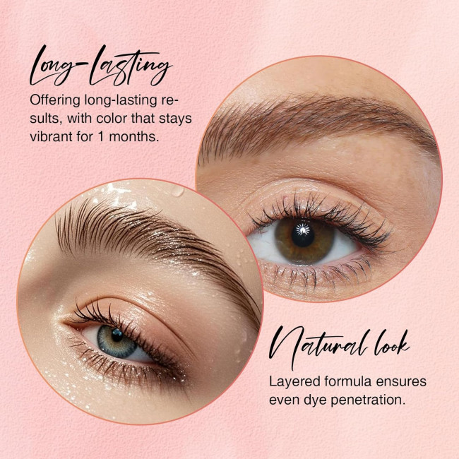 Професійний набір для фарбування вій та брів GOLLEE коричневого кольору (4164)