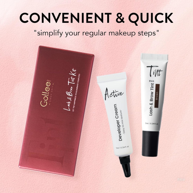 Професійний набір для фарбування вій та брів GOLLEE коричневого кольору (4164)