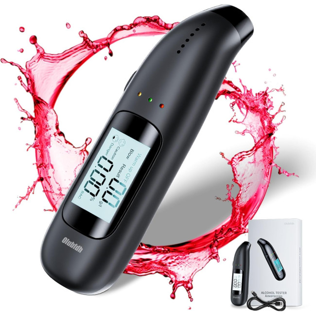Сертифікований портативний алкотестер Olubfdh C06 із синім цифровим РК-дисплеєм (3143)