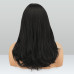 Синтетичне волосся FESHFEN натурального вигляду для жінок, перука з чубчиком18 дюймів, натуральний чорний (0102) № 3
