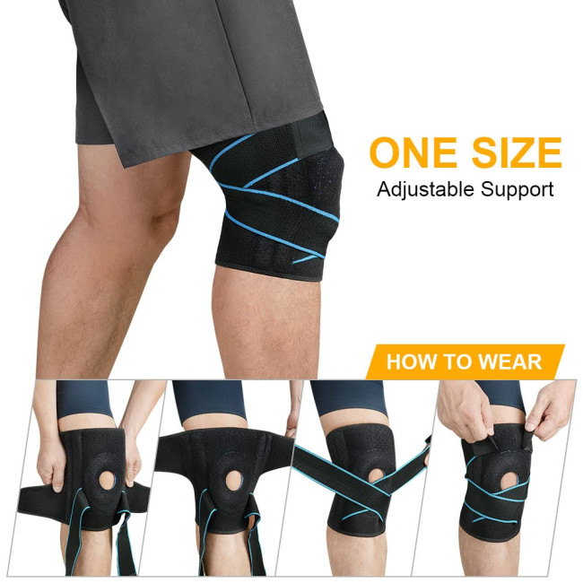 Спортивний наколінник ACWOO U5-QX-L230426-FBA з бічними стабілізаторами та гумовими накладками, сині (2131)