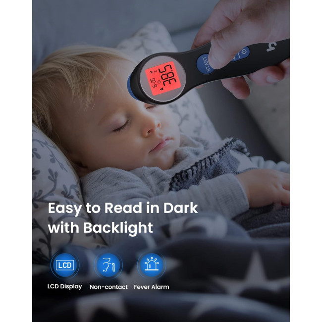 Термометр Femometer DET-306, безконтактний, інфрачервоний РК-дисплей, чорний (0173)