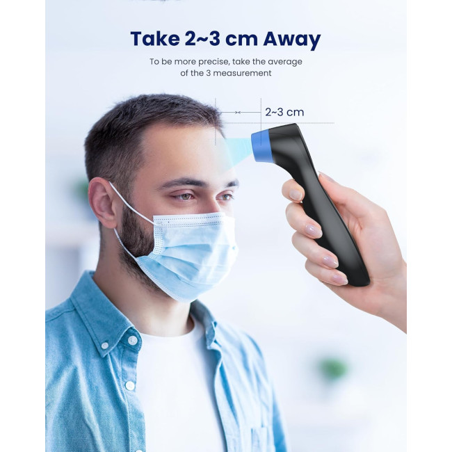 Термометр Femometer DET-306, безконтактний, інфрачервоний РК-дисплей, чорний (0173)