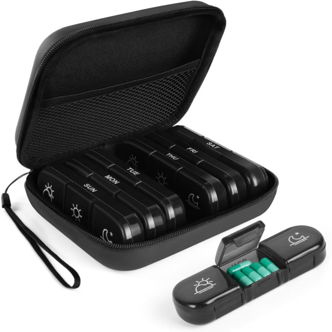 Органайзер для зручного зберігання таблеток ACWOO, чорна (2126)