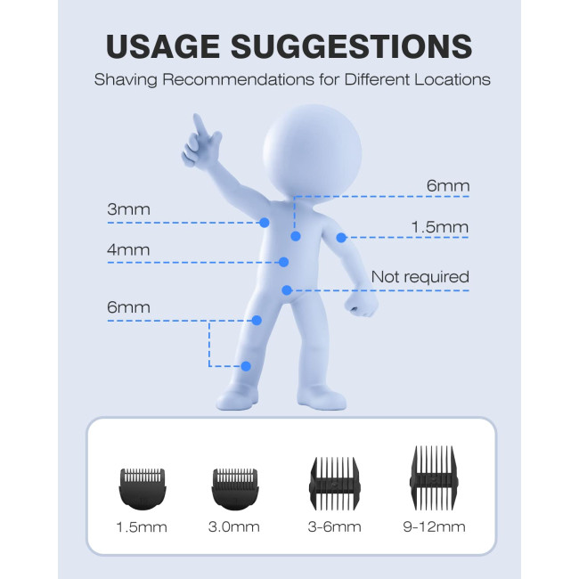 Тример для паху та волосся на тілі MANSPOT HC-W003A для чоловіків, чорний (3133)