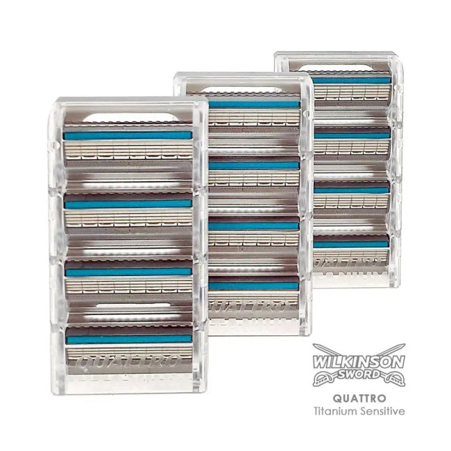Змінні касети Wilkinson Sword Quattro Titanium Sensitive 12 шт (3013)