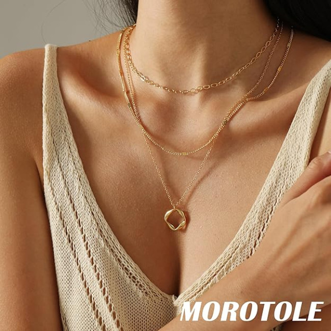  Багатошарові золоті намиста MOROTOLE для жінок (4169)