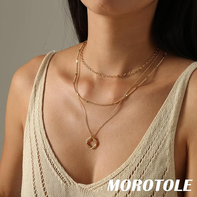  Багатошарові золоті намиста MOROTOLE для жінок (4169)