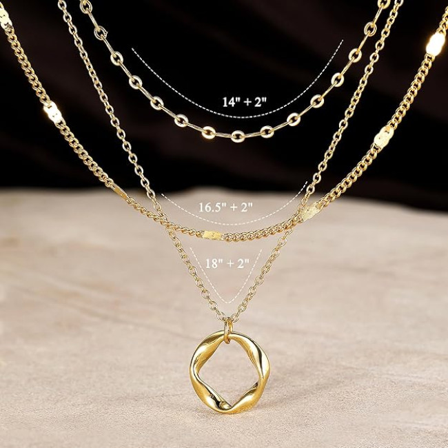  Багатошарові золоті намиста MOROTOLE для жінок (4169)