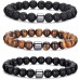 Мужской браслет из бисера "Тигровый глаз" 8 мм Набор браслетов из натурального камня и бусин (2006) № 
