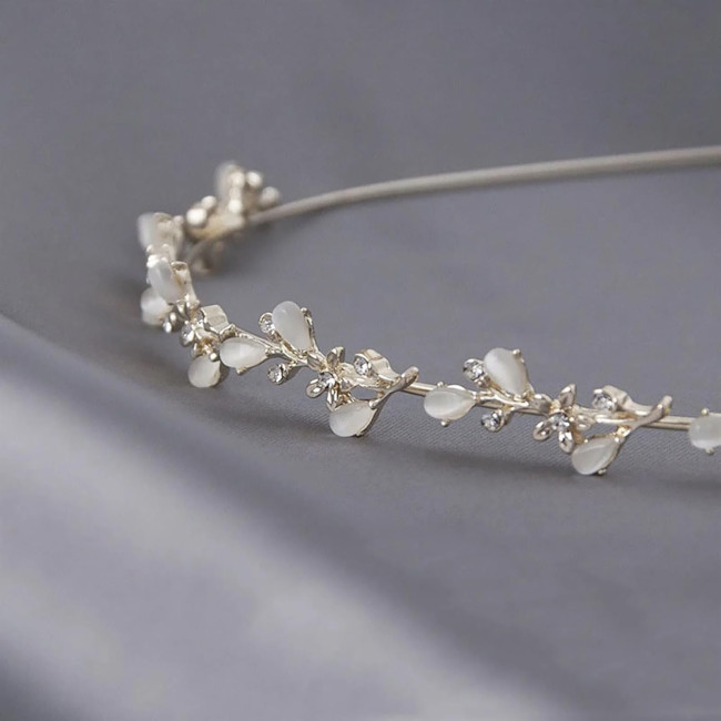 Елегантна корона GYTHTPZR 0202 на голову, нареченої тіари, опал пов'язки на голову нареченої (2055)