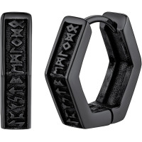 FaithHeart Серьги-кольца TE12901-FHX-U, с рунами викингов для мужчин, гипоаллергенные, из нержавеющей стали (5177)