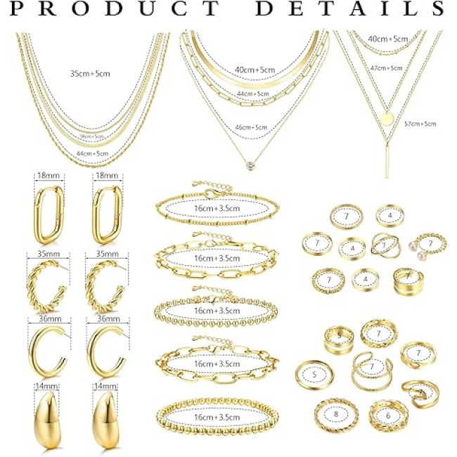 FASACCO Набір золотих прикрас, золотого намиста та браслета (5179)