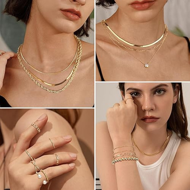 FASACCO Набір золотих прикрас, золотого намиста та браслета (5179)