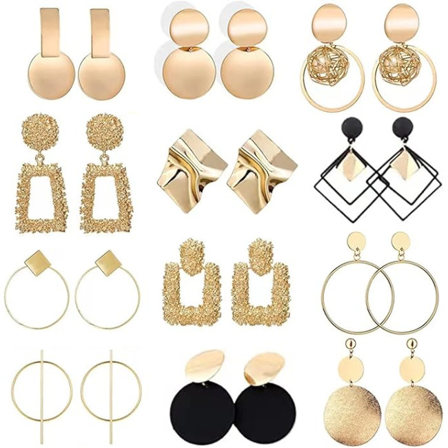 Generic 12/15 пар сережок-підвісок для жінок і дівчаток, золотий (5171)