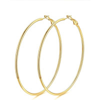 GOLDCHIC Великі круглі сережки-кільця для жінок, нержавіюча сталь, золотий (5180)