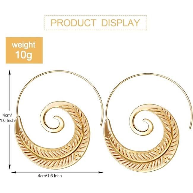 Hicarer 8 пар богемних вінтажних сережок з кілцями Hicarer-hook-Y, золотий (5174)