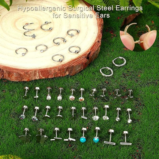 JeweBella 9 пар срібних сережок JWBE-LYF-EH61 для жінок і дівчаток гіпоалергенні (5185)