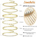 JeweBella золотий жіночий набір браслетів JWBE-YZ-BC26-Gold-A з нержавіючої сталі з позолотою 14 карат (5176) № 1