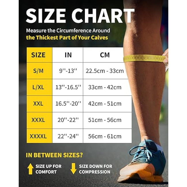Компресійні бандажі CAMBIVO 2 пари для чоловіків та жінок, чорний (3005)