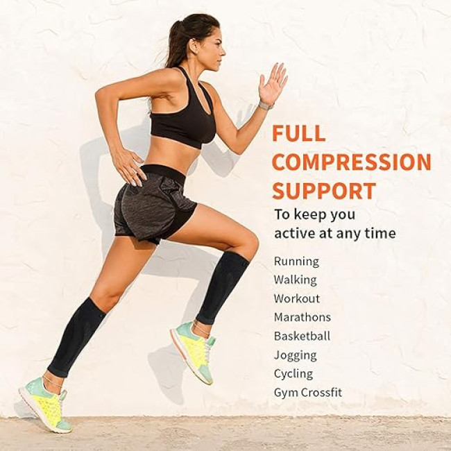 Компресійні бандажі CAMBIVO 2 пари для чоловіків та жінок, чорний (3005)